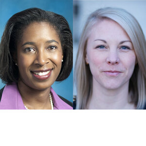 Composite headshot of Cara James, president and CEO of Grantmakers in Health (GIH), and Natalie Davis, president and CEO of United States of Care.