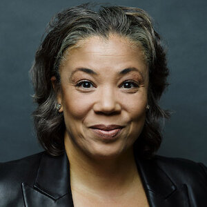 Makeeba McCreary, president of the New Commonwealth Fund for Racial Equity and Social Justice, in a black jacket.
