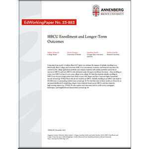 HBCU Enrollment and Longer-Term Outcomes
