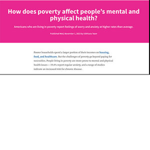 How does poverty affect people’s mental and physical health? How does poverty affect people’s mental and physical health?