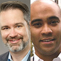 Composite headshot of Vincent Robinson, founder of The 360 Group, and Peter Panepento, managing partner at Turn Two Communications.