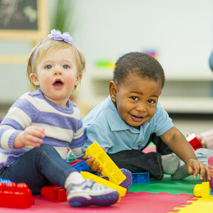 Babies playing in daycare.