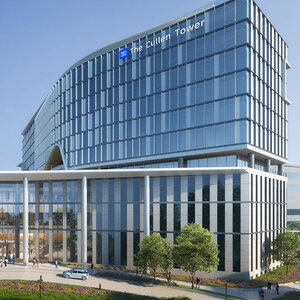 A rendering of the Lillie and Roy Cullen Health Sciences Tower. A rendering of the Lillie and Roy Cullen Health Sciences Tower.