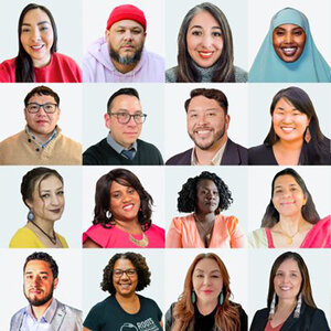 A collage of headshots.