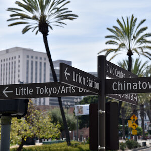 Directional signs in Los Angeles. Directional signs in Los Angeles.