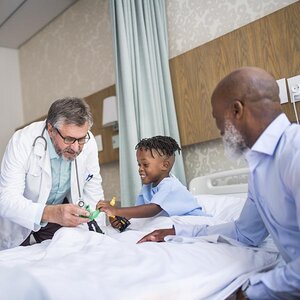 A child in a hospital.