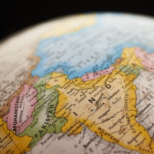World map showing Afghanistan and South Asia Region. World map showing Afghanistan and South Asia Region.
