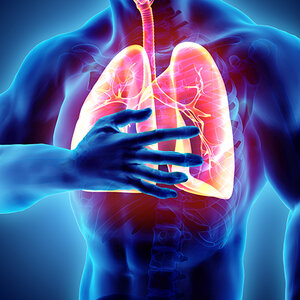 A virtual view inside someone's chest.