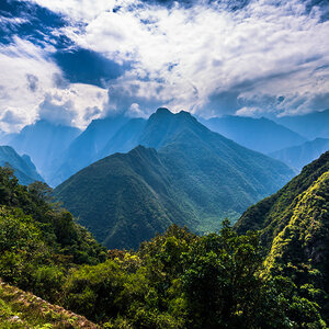 A forested mountain landscape – the Andes mountains. A forested mountain landscape – the Andes mountains.