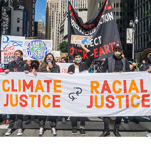 New York City, New York/USA September 20, 2020 Various activists groups marched demanding climate and racial justice.