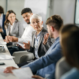 A board meeting.