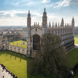 Aerial view of the University of Cambridge in the UK
