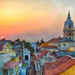 The coastal city of Cartagena in Colombia. The coastal city of Cartagena in Colombia.