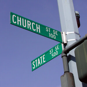 A street sign at the intersection of Church and State streets. A street sign at the intersection of Church and State streets.
