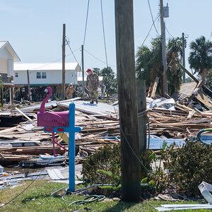 First responders clear roads in Keaton Beach, Florida, after the landfall of Hurricane Helene. First responders clear roads in Keaton Beach, Florida, after the landfall of Hurricane Helene.