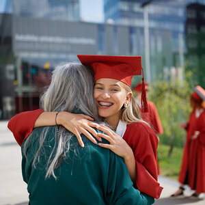 A girl during her graduation. A girl during her graduation.