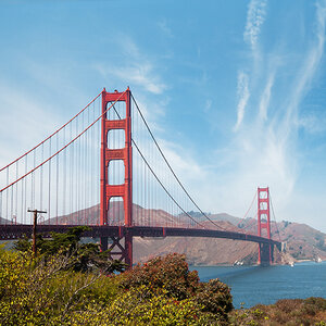 A view of the Golden Gate bridge in California. A view of the Golden Gate bridge in California.