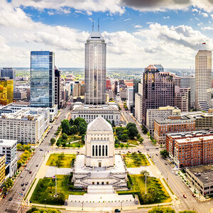 A aerial view of Indianapolis.