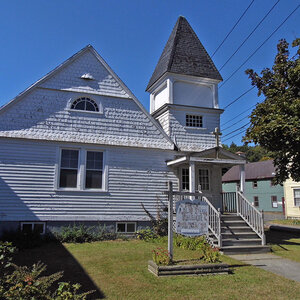 The façade of an old clapboard church - Clinton A.M.E. Zion Church.