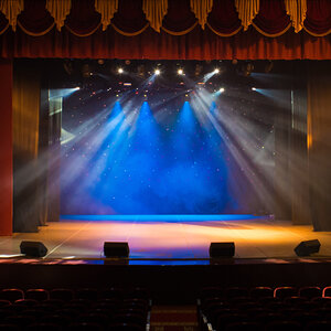 An empty theater stage. An empty theater stage.