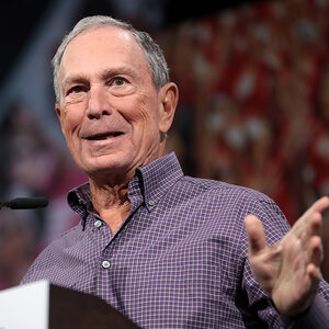 Michael Bloomberg addressing a crowd. Michael Bloomberg addressing a crowd.