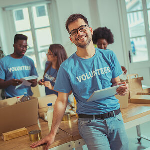 Nonprofit workers at an event.