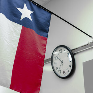 State flag of Texas in a school classroom State flag of Texas in a school classroom