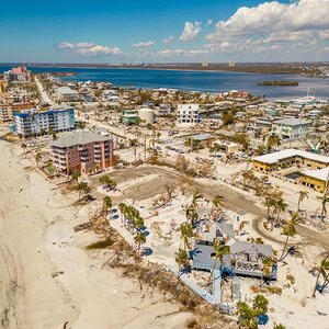 Destruction left behind by Hurricane Ian in Florida.