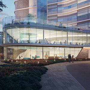 A rendering of the proposed Child and Adolescent Mental Health Pavilion, to be built as part of Northwell’s plans to expand pediatric mental services and access to care.