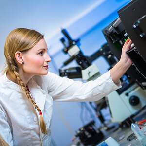 A researcher in a lab. A researcher in a lab.