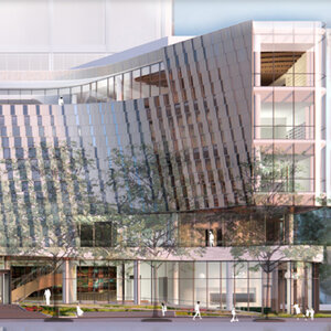 A rendering of the new main library.