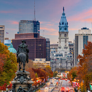 Philadelphia skyline.