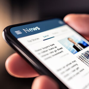 The news displayed on a phone.