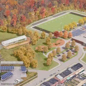 A not-final rendering of the Baltimore Ravens Boys & Girls Club at Hilton Recreation Center, to be built at the Hilton Recreation Center.