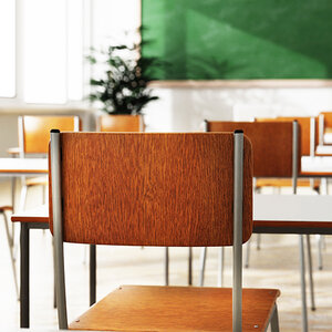An empty classroom.