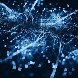 An artist’s rendering of an artificial intelligence network.