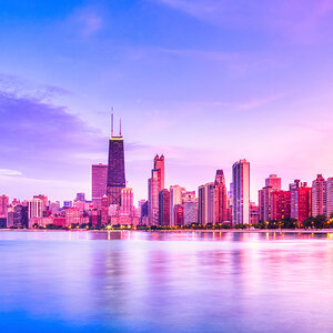 A view of the Chicago skyline. A view of the Chicago skyline.