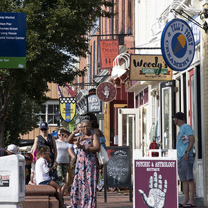 People on the streets of Baltimore.