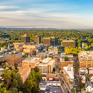 An aerial view of Morristown, New Jersey.