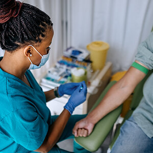 A man receiving treatment for AIDS.