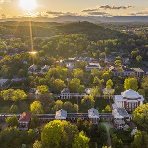 An aerial view of the University of Virginia. An aerial view of the University of Virginia.