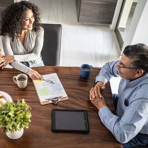 A financial planning meeting. A financial planning meeting.
