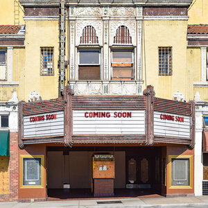 An old school style cinema marquee. An old school style cinema marquee.