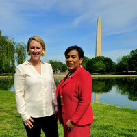 Anna Laymon (L), president and CEO of the Women’s Suffrage National Monument Foundation and Elsie Cooke-Holmes (R), international president and chair of the board of directors, Delta Sigma Theta Sorority, Inc. Anna Laymon (L), president and CEO of the Women’s Suffrage National Monument Foundation and Elsie Cooke-Holmes (R), international president and chair of the board of directors, Delta Sigma Theta Sorority, Inc.