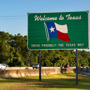 Welcome to Texas sign. Welcome to Texas sign.