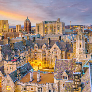 An aerial view of the Yale campus.