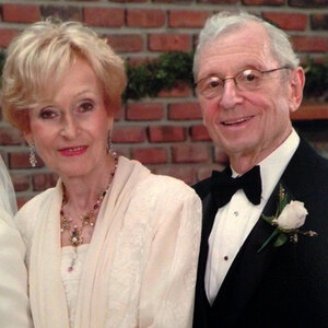 An image of a well-dressed older couple – a photo of Lea and Leon Eisenberg. An image of a well-dressed older couple – a photo of Lea and Leon Eisenberg.